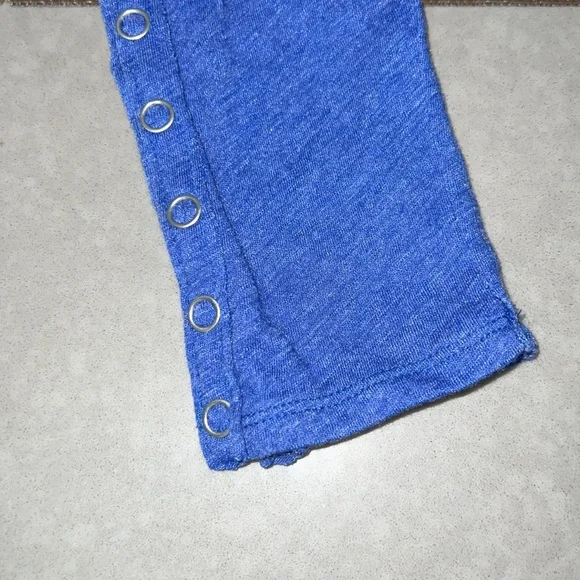 FREE PEOPLE Navy Printed Long Sleeve - Picture 2 of 3